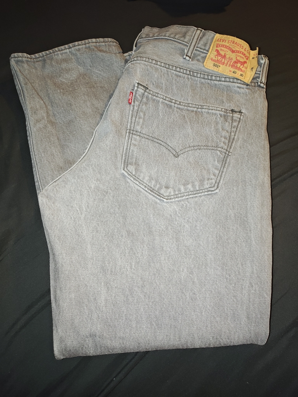Levi's Men’s Light Gray Straight Jeans - 501 Style 40/30
